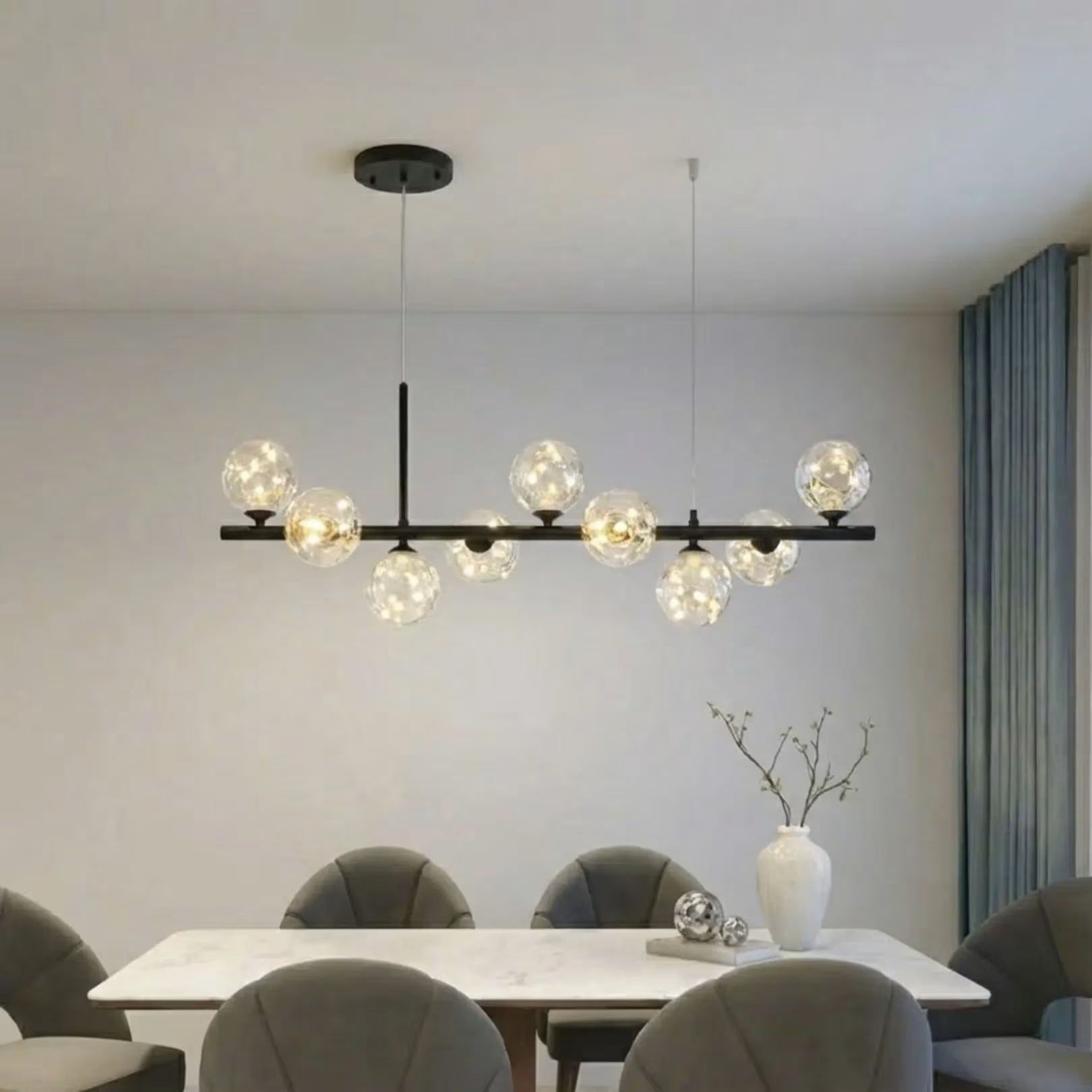 Lustre Pendente Sala de Jantar e Estar Vidro LED