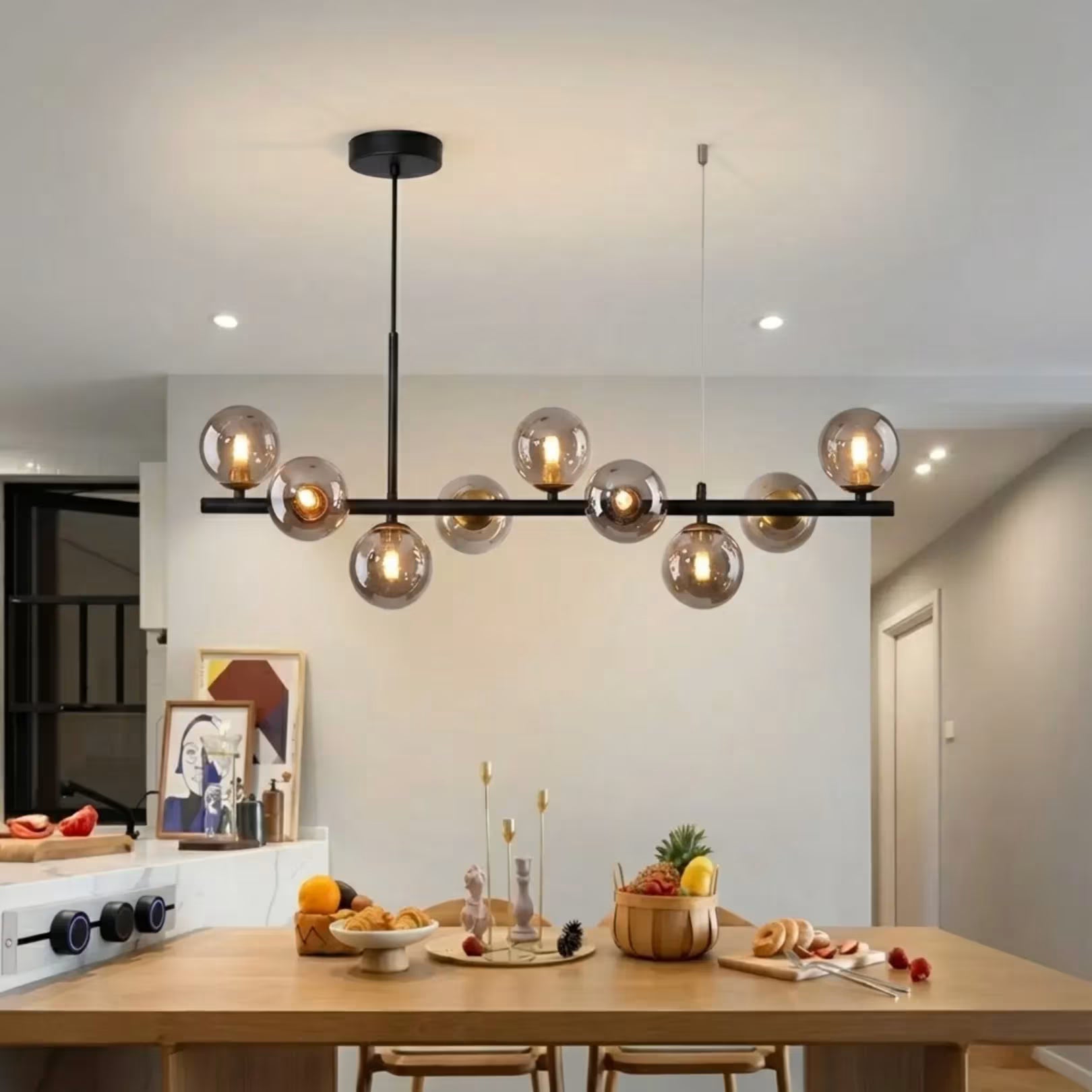 Lustre Pendente Sala de Jantar e Estar Vidro LED