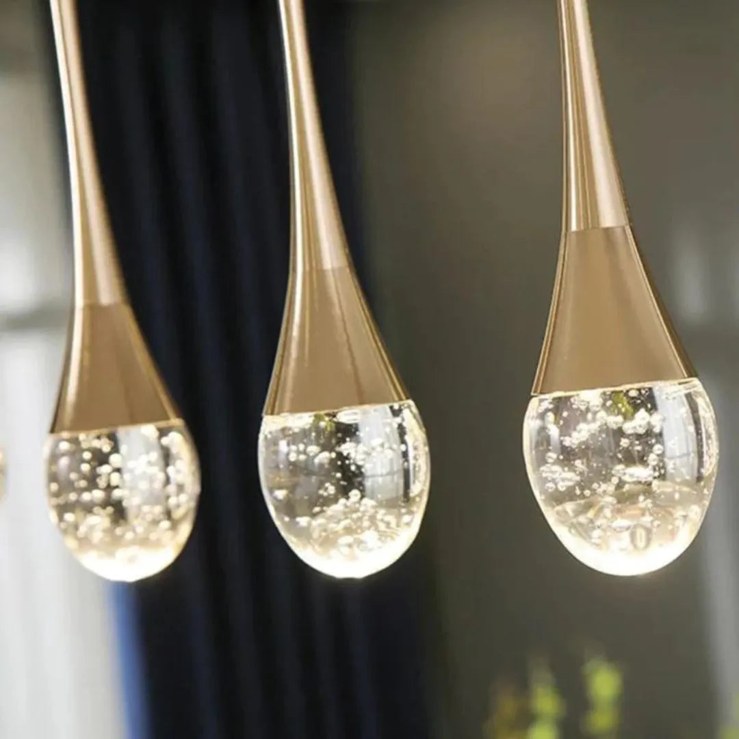 Lustre Pendente em Gota Cristal