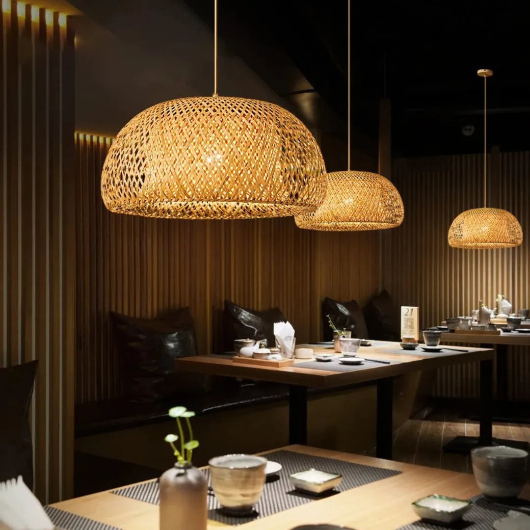 Lustre para Sala de Bambu Rattan