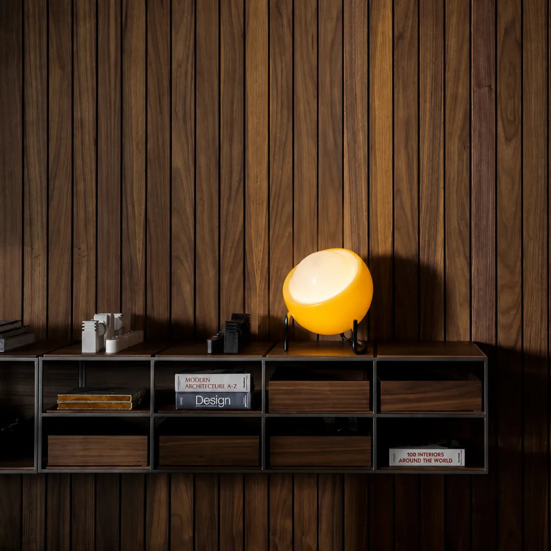 Abajur de Mesa Vidro Fosco Bauhaus