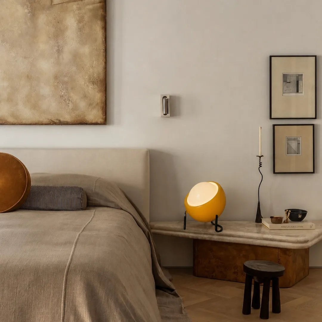 Abajur de Mesa Vidro Fosco Bauhaus