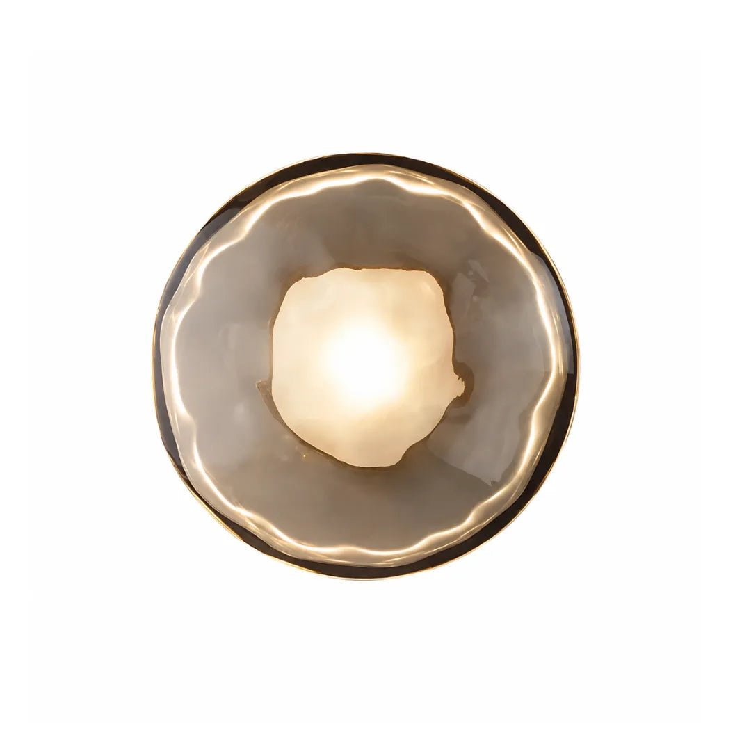Arandela de parede vidro LED orgânica designer Nácar