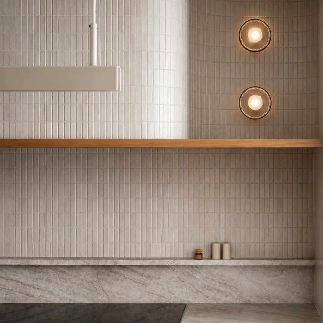 Arandela de parede vidro LED orgânica designer Nácar