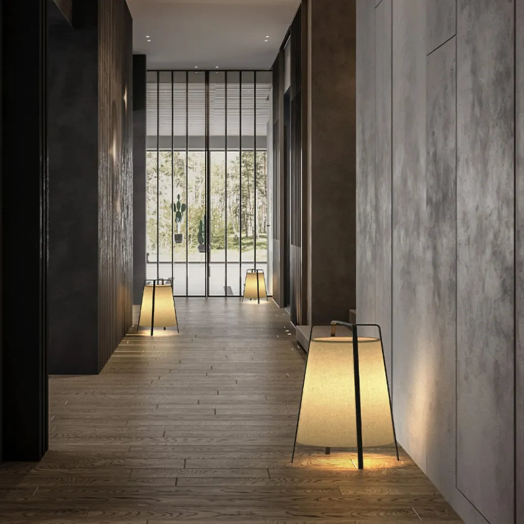 Luminária de Chão Japonesa Wabi Sabi Zen para Sala e Quarto
