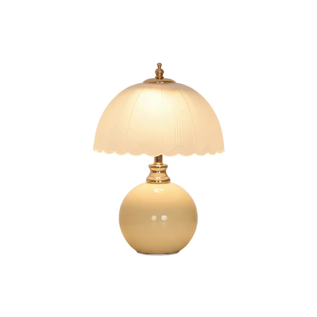 Luminária de Mesa em Vidro e Cerâmica