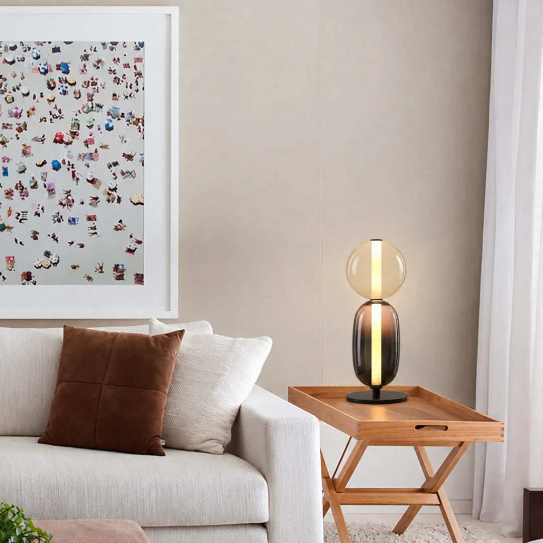 Luminária de Mesa em Vidro Fumê LED Doppia