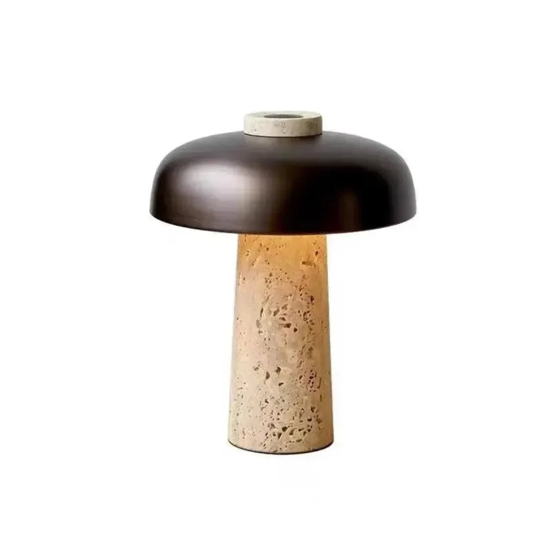 Luminária de Mesa Moderna LED Mármore Travertino Verona