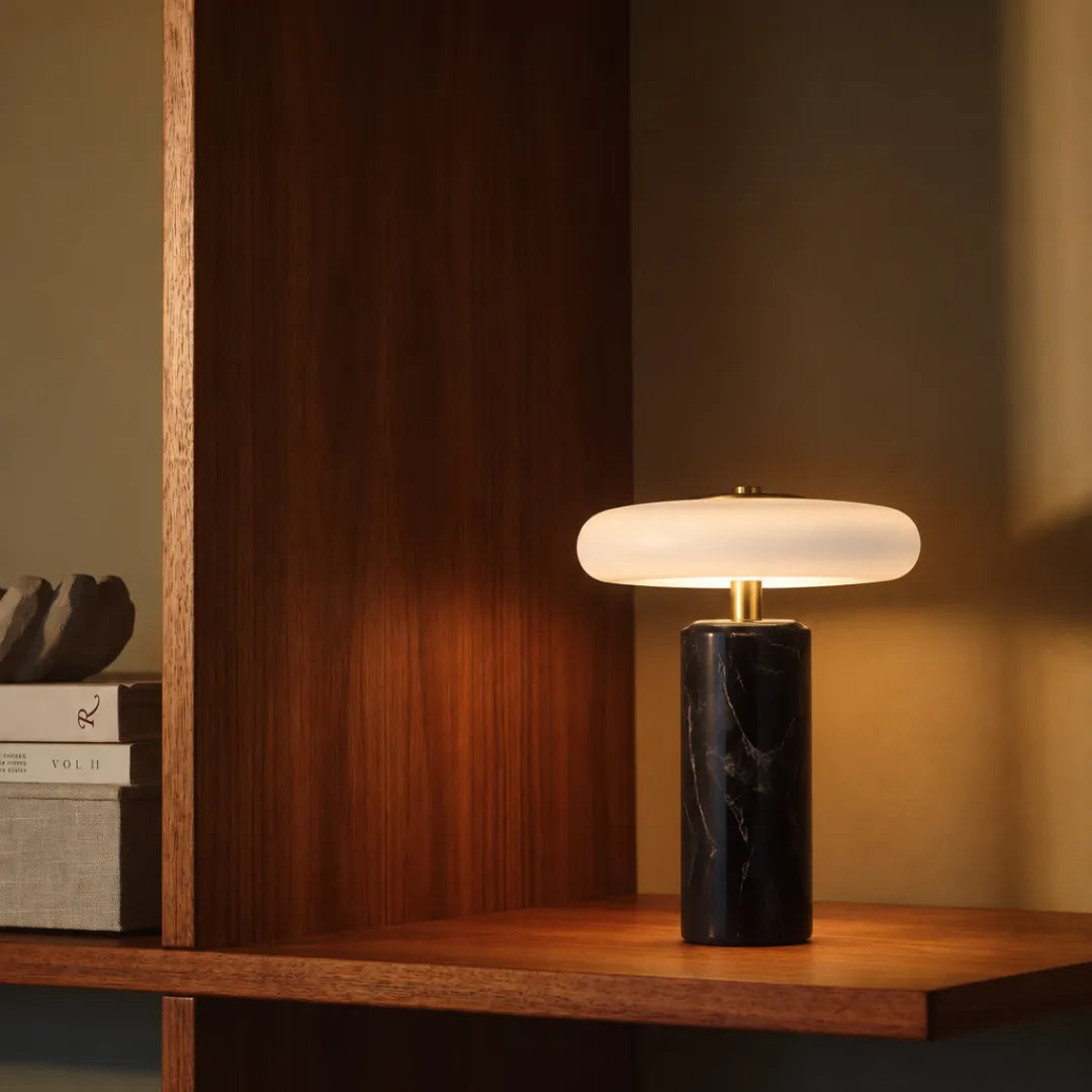 Luminária de mesa portátil mármore LED dinamarquês