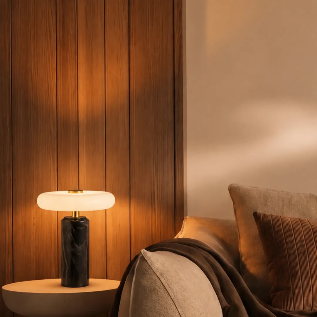 Luminária de mesa portátil mármore LED dinamarquês