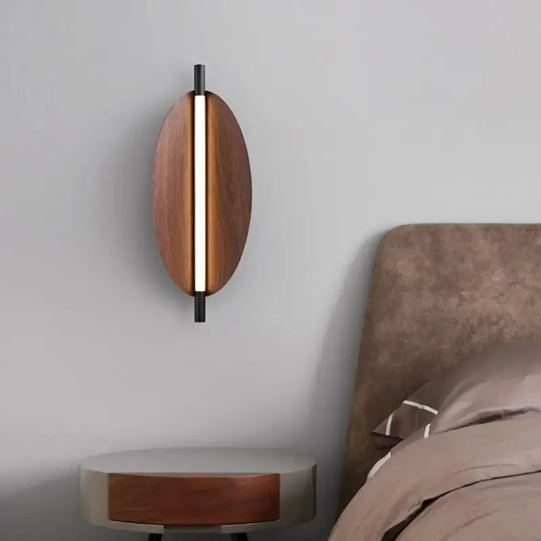Luminária de Parede LED Minimalista em Madeira Longa