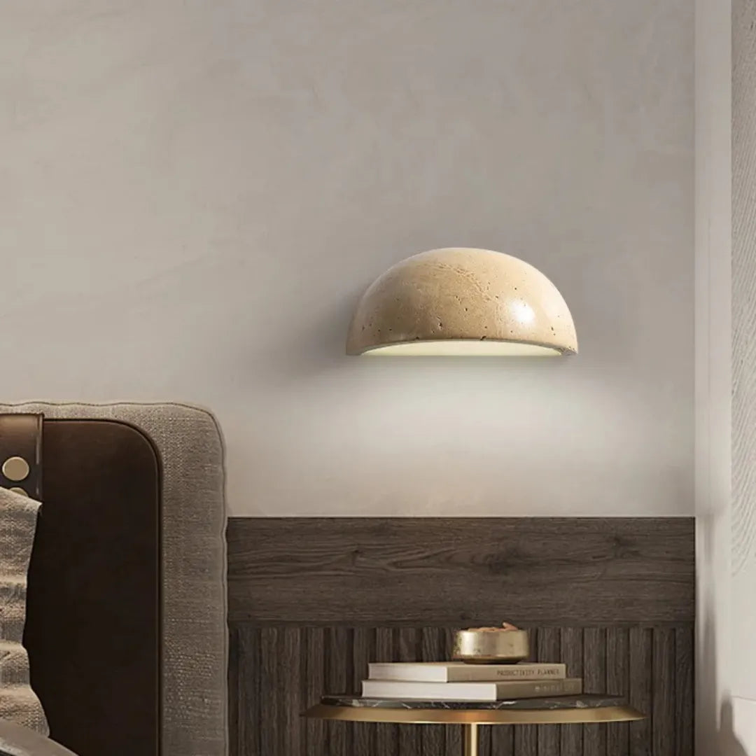 Luminária de parede moderna minimalista mármore travertino sion