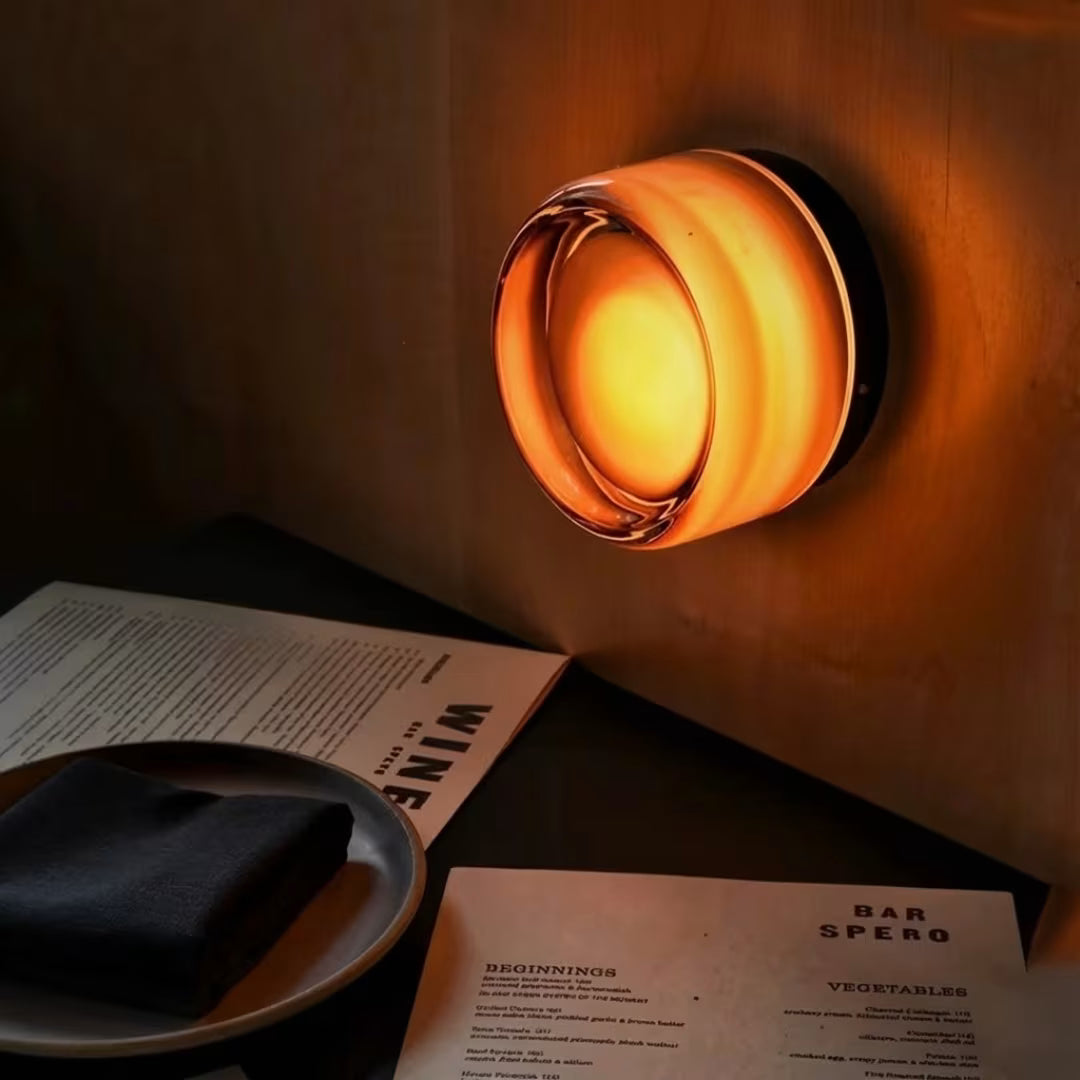 Luminária de Parede Moderna Minimalista Vidro Opal