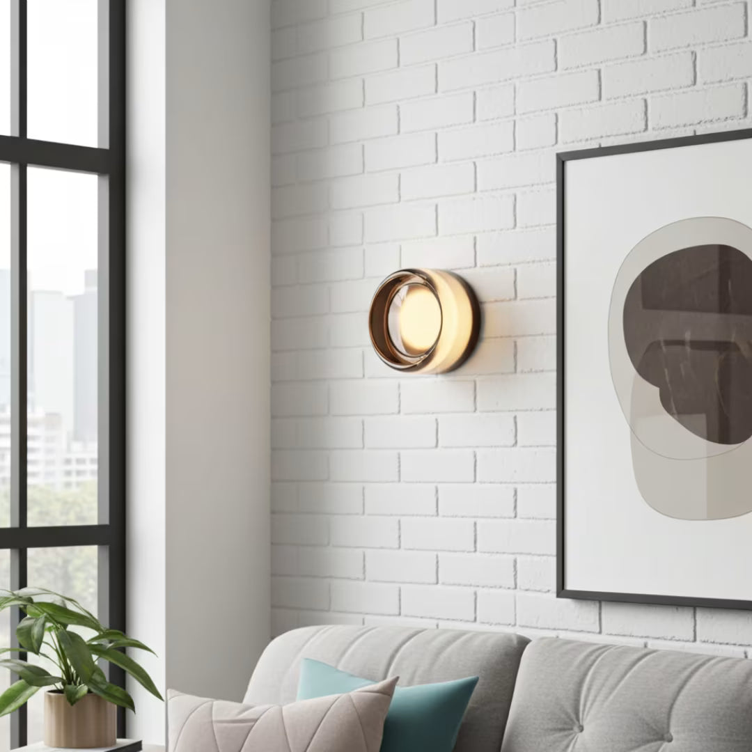 Luminária de Parede Moderna Minimalista Vidro Opal