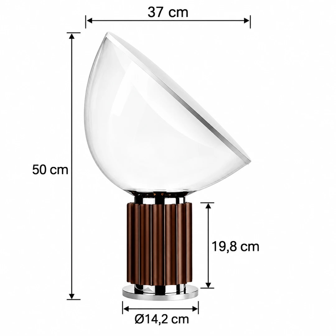 Medidas da Luminária de Mesa Taccia Marrom 50 cm