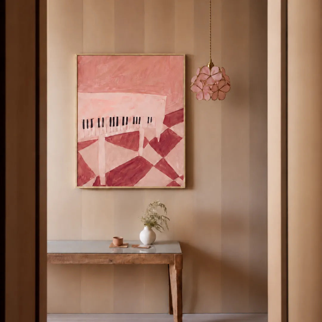 Luminária Pendente Acrílico Art Déco Lume Rosa