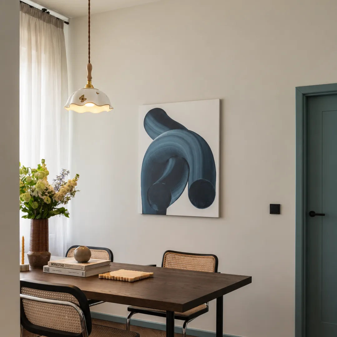 Luminária pendente Chou com cúpula ondulada e borboletas — Tonzi