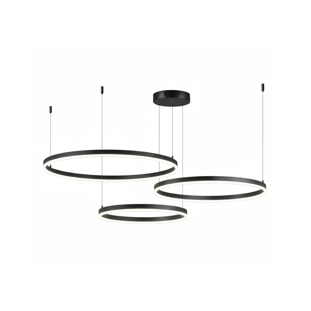 Luminária Pendente LED Anéis Circulares Moderna Auren