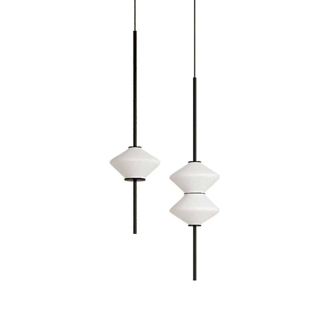Luminária Pendente Minimalista de Vidro Branco LED Ajustável