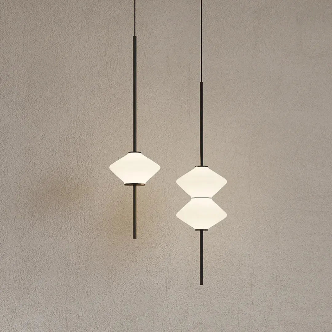 Luminária Pendente Minimalista de Vidro Branco LED Ajustável