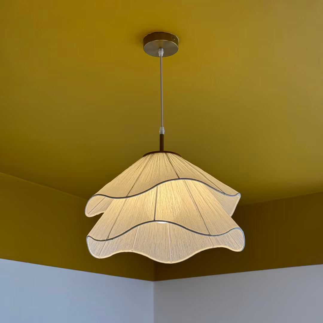 Luminária Pendente Moderna Flor em Tecido