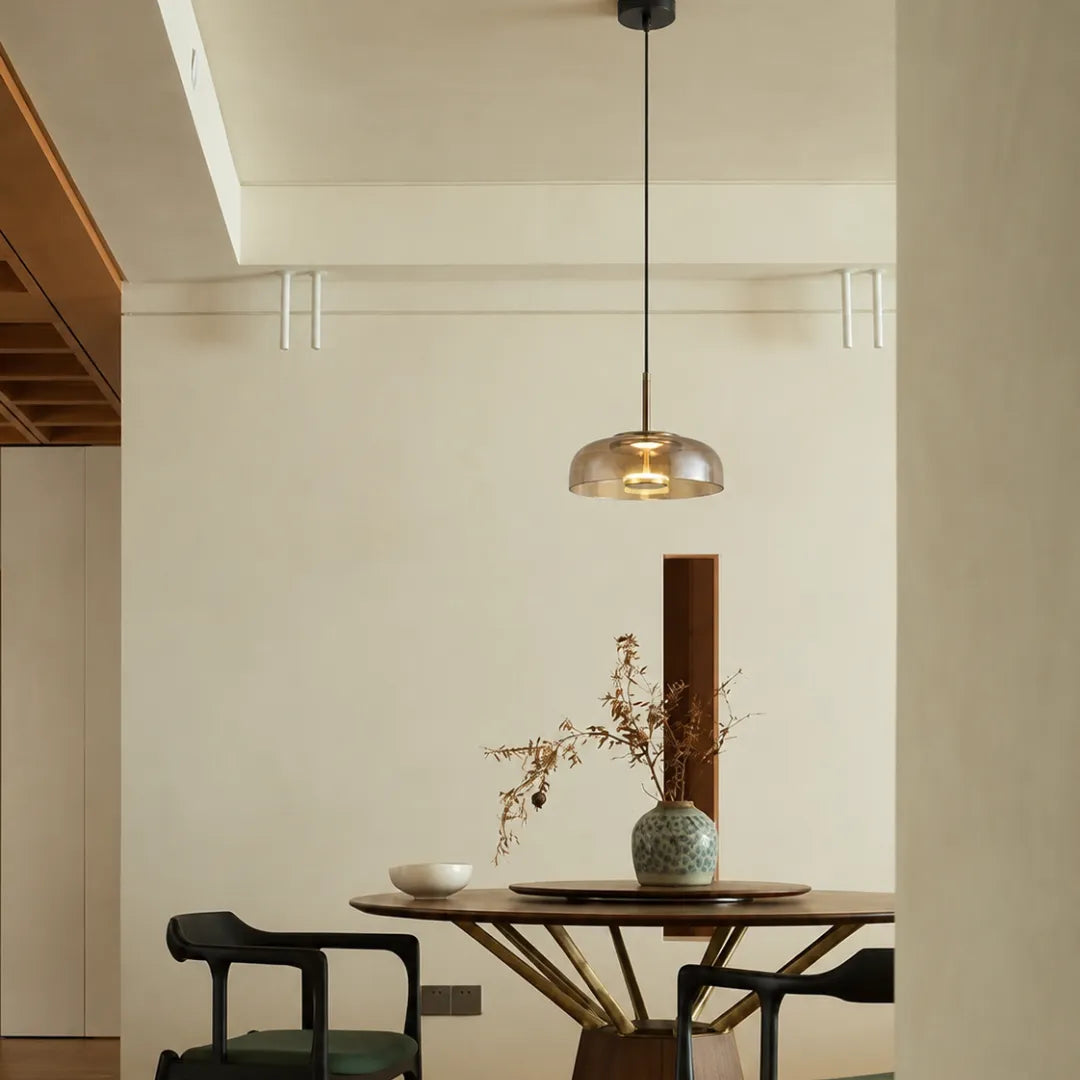 Luminária pendente moderna led vidro suspensão loft