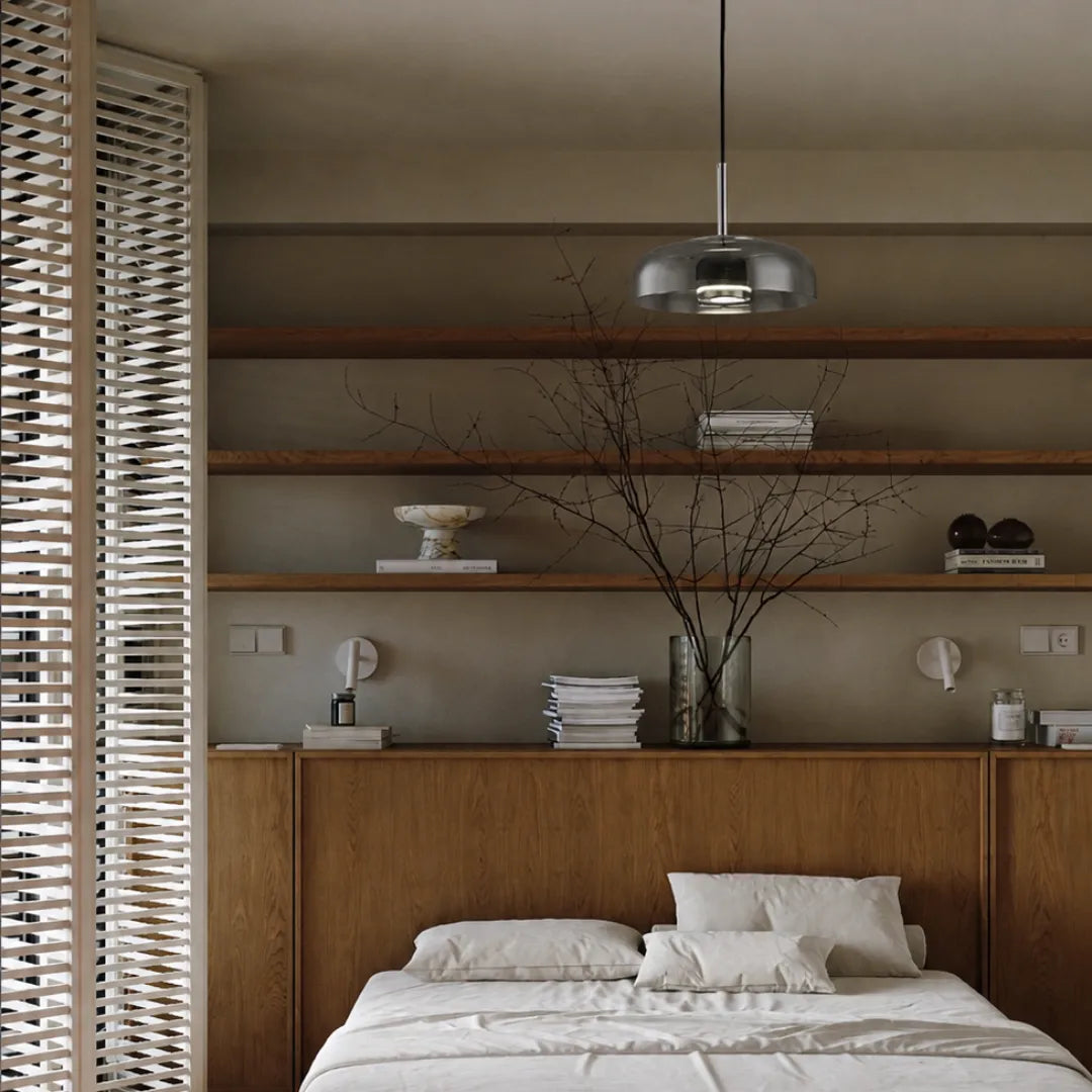 Luminária pendente moderna led vidro suspensão loft