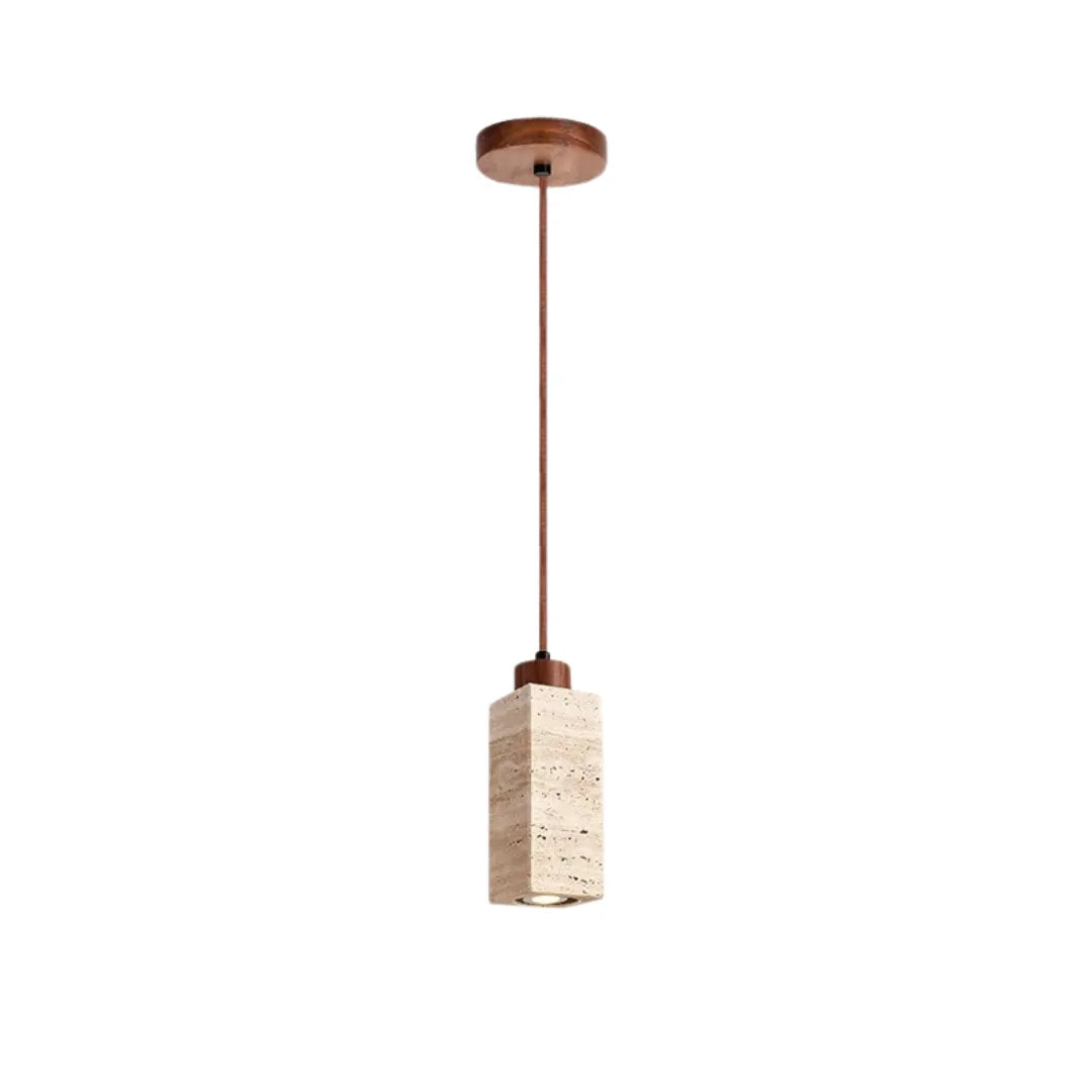 Luminária Pendente Moderna Minimalista Mármore Travertino