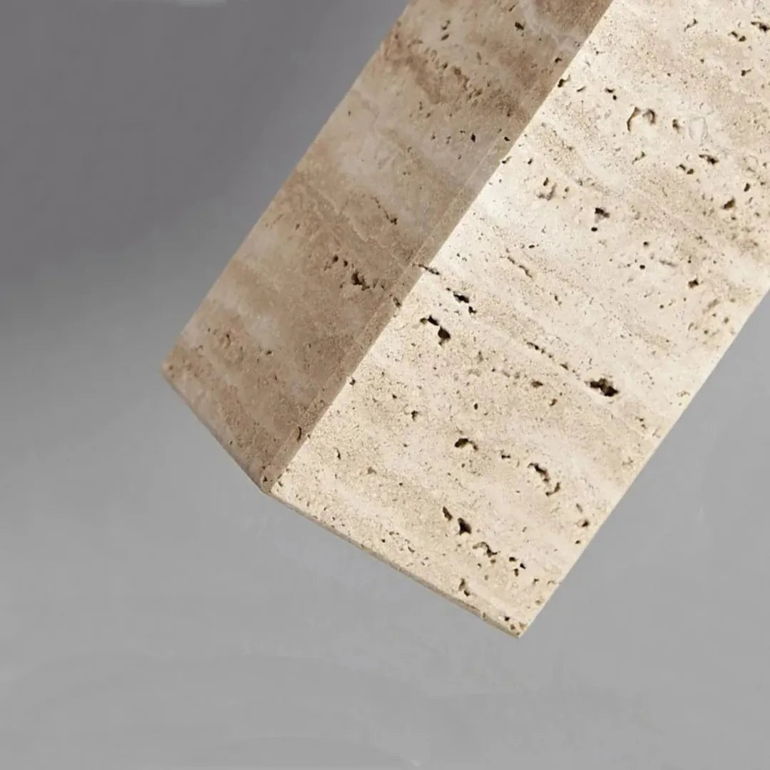 Luminária Pendente Moderna Minimalista Mármore Travertino