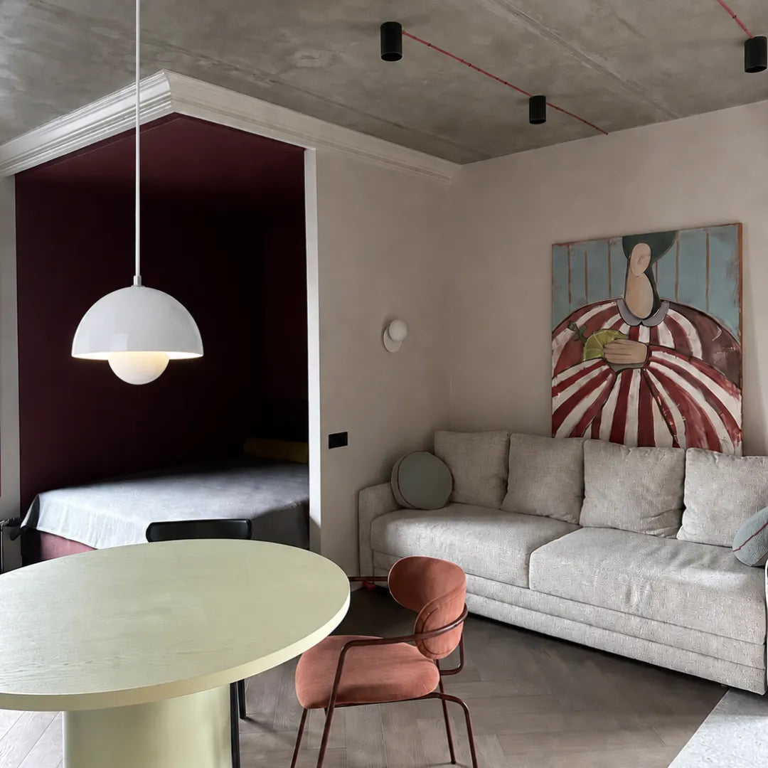 Pendente Astra na versão branca em fundo branco com perfil minimalista — Pendente Astra — Tonzi