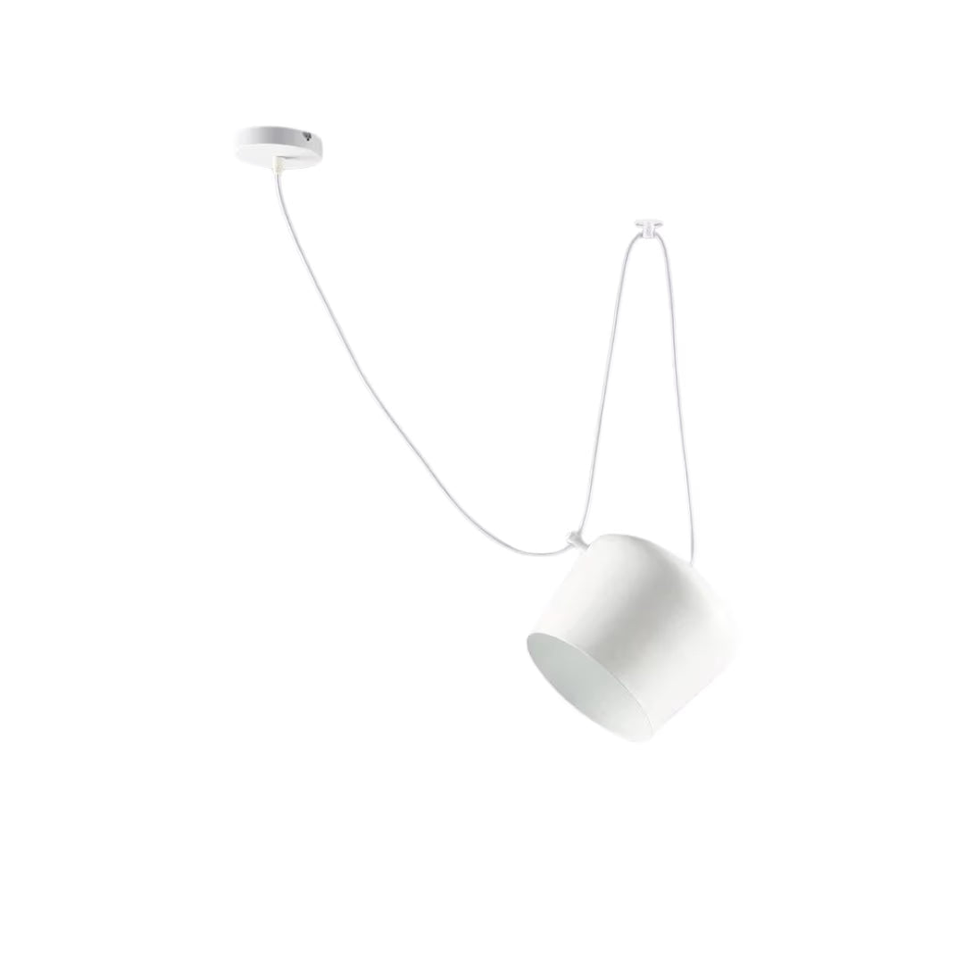 Pendente em alumínio fotografado em fundo branco com dimensões — Pendente Alumínio Ø18cm — Tonzi