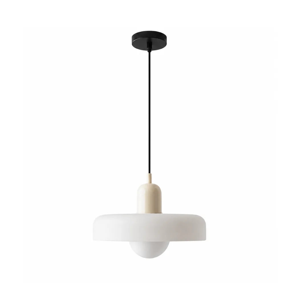 Luminária Pendente Nórdica em Vidro Niva Bege e Branco