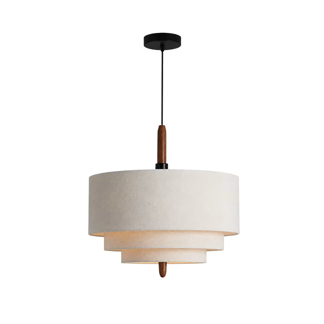 Luminária pendente tecido LED japandi Nimbus