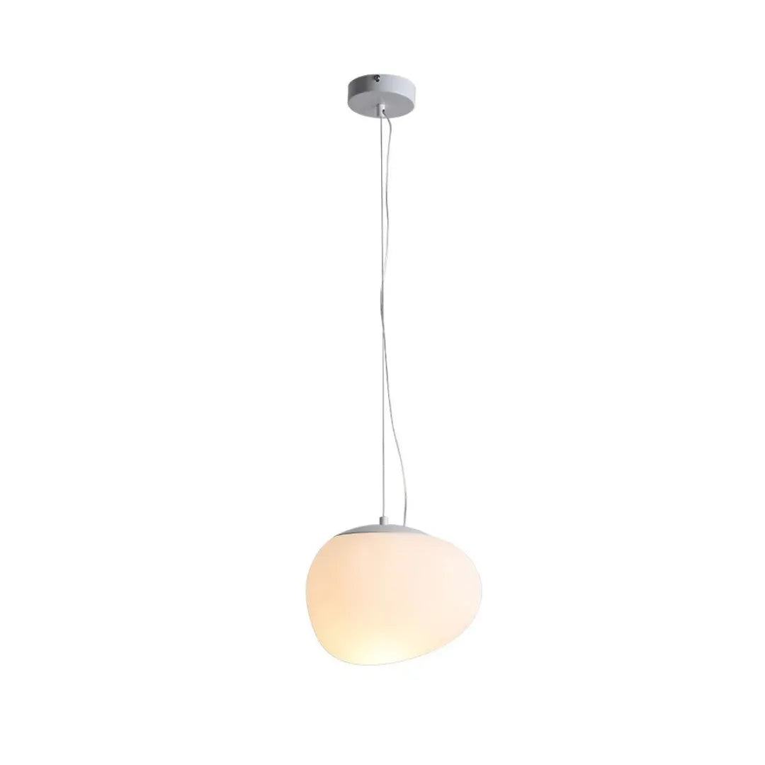 Pendente Sfera em vidro opala branco com cúpula esférica, fotografado em fundo branco — Pendente Sfera Italiano — Tonzi