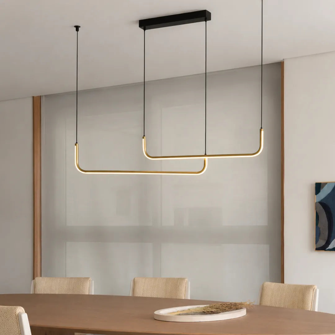 Luminária Pendente Linear Dupla em Alumínio LED Retta