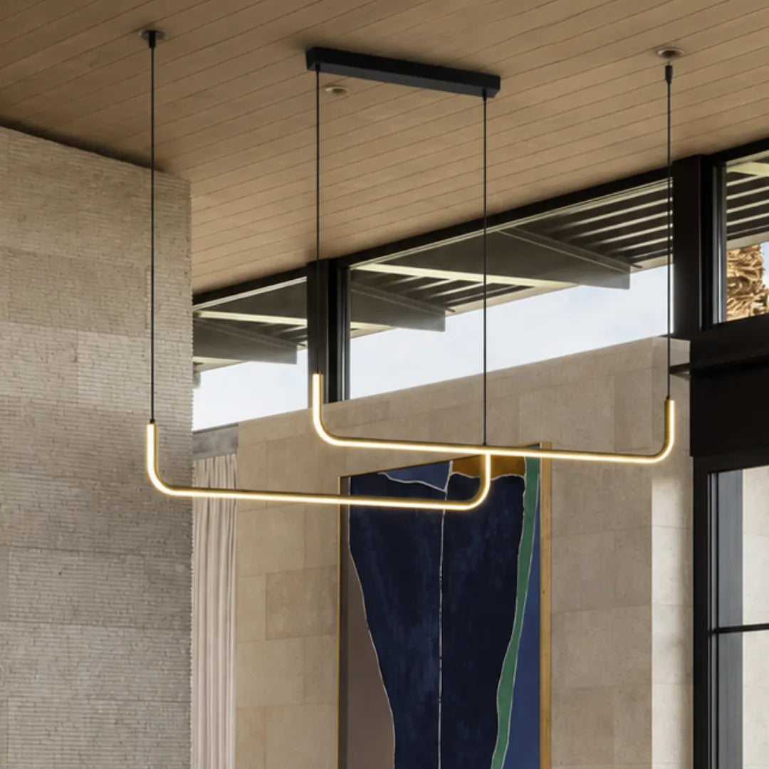 Luminária Pendente Linear Dupla em Alumínio LED Retta