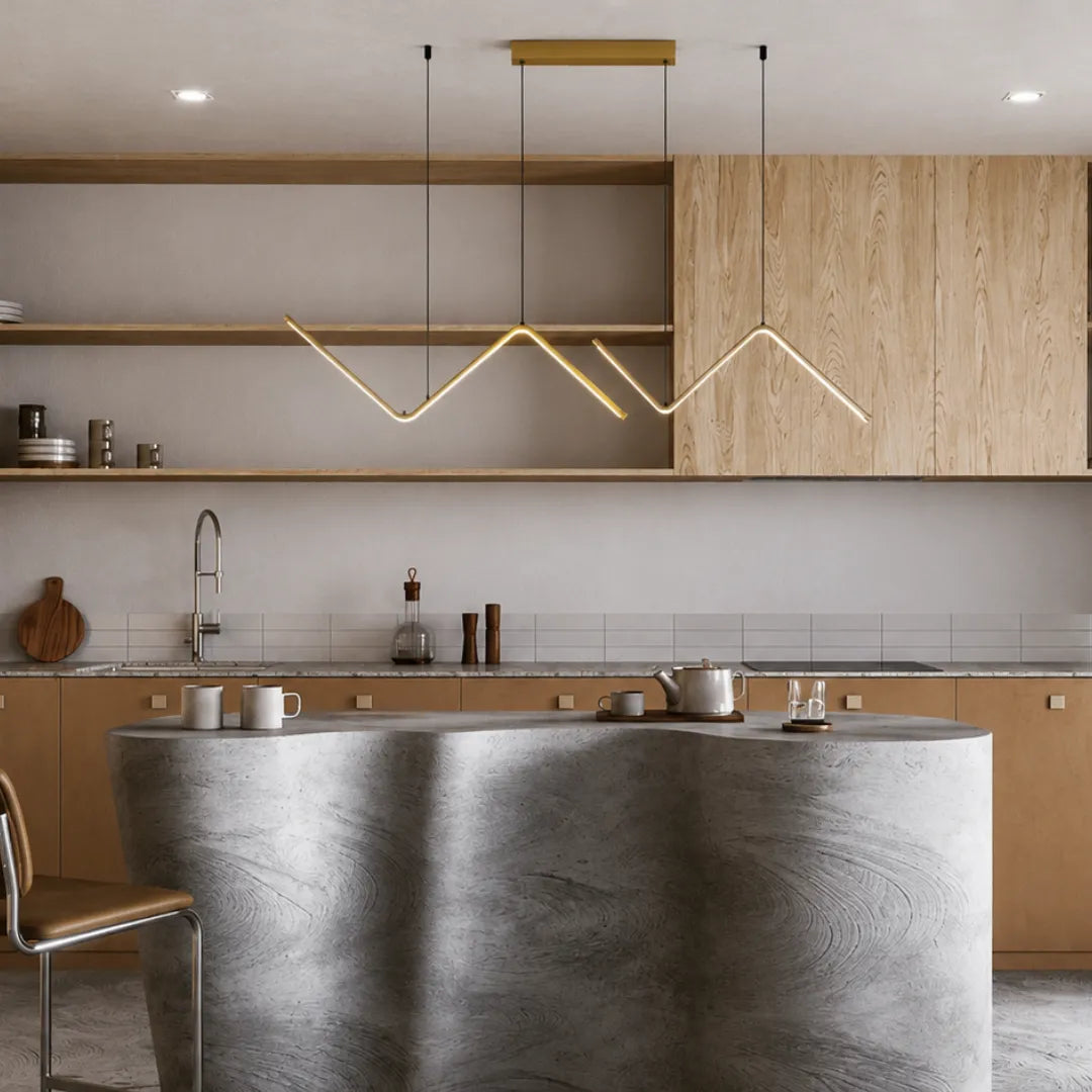 Luminária Pendente Linear Minimalista em Alumínio LED Zeta