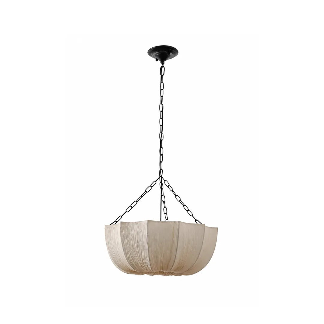 Lustre Pendente Wabi Sabi Tecido Nórdico Minimalista