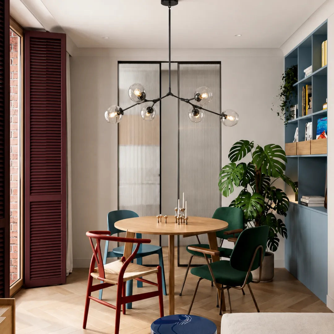 Lustre vidro colorido LED italiano Vetra