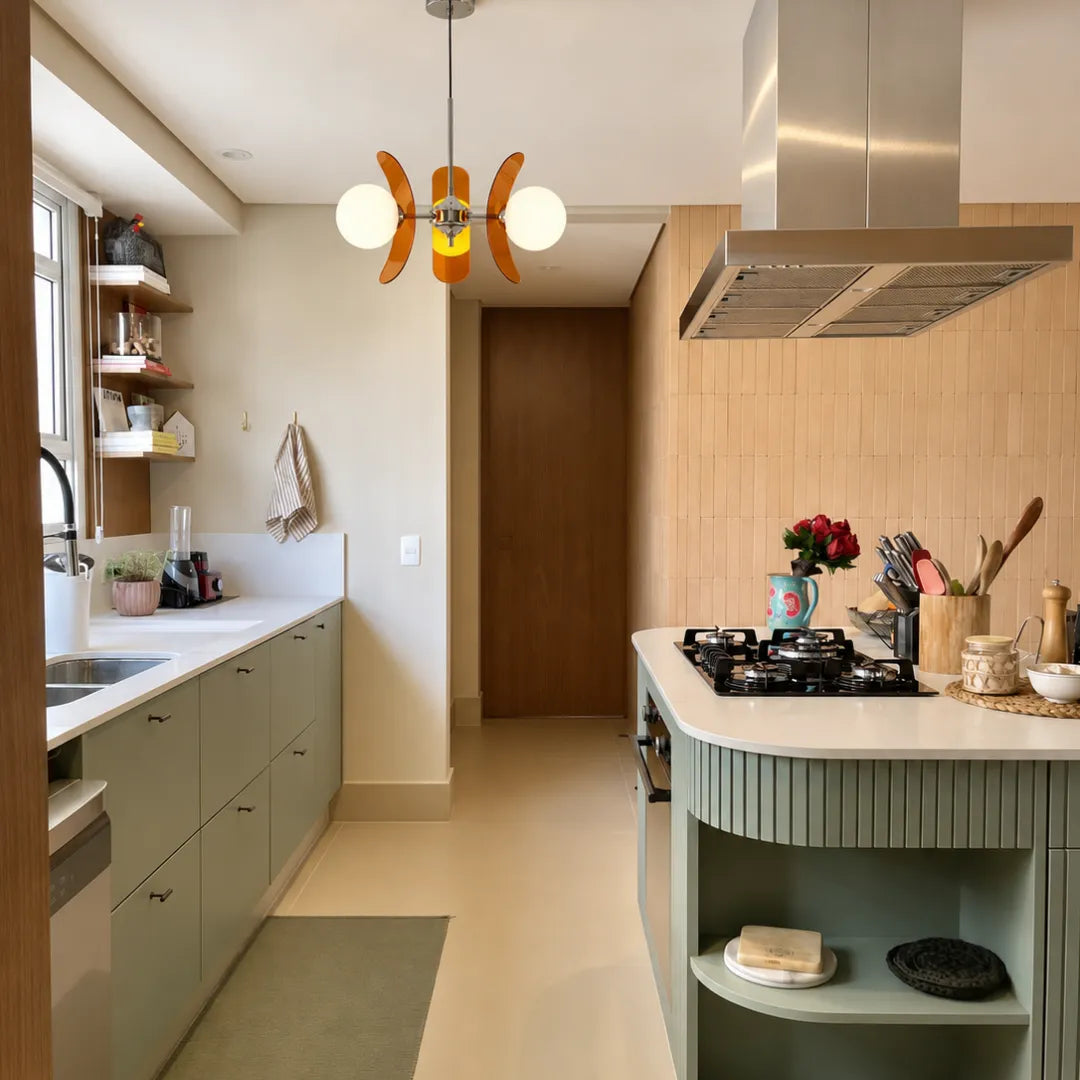 Lustre vidro fosco LED bauhaus Vinta