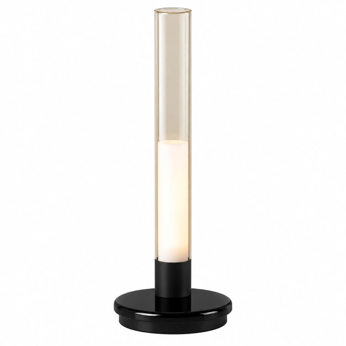 Luminária de mesa recarregável em vidro led íris preta — Tonzi
