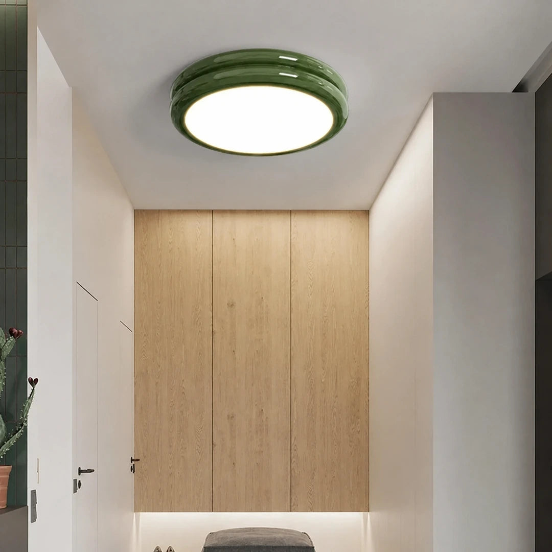 Plafon Acro Verde iluminando ambiente minimalista — Plafon Moderno Minimalista em Acrílico Acro Verde — Tonzi
