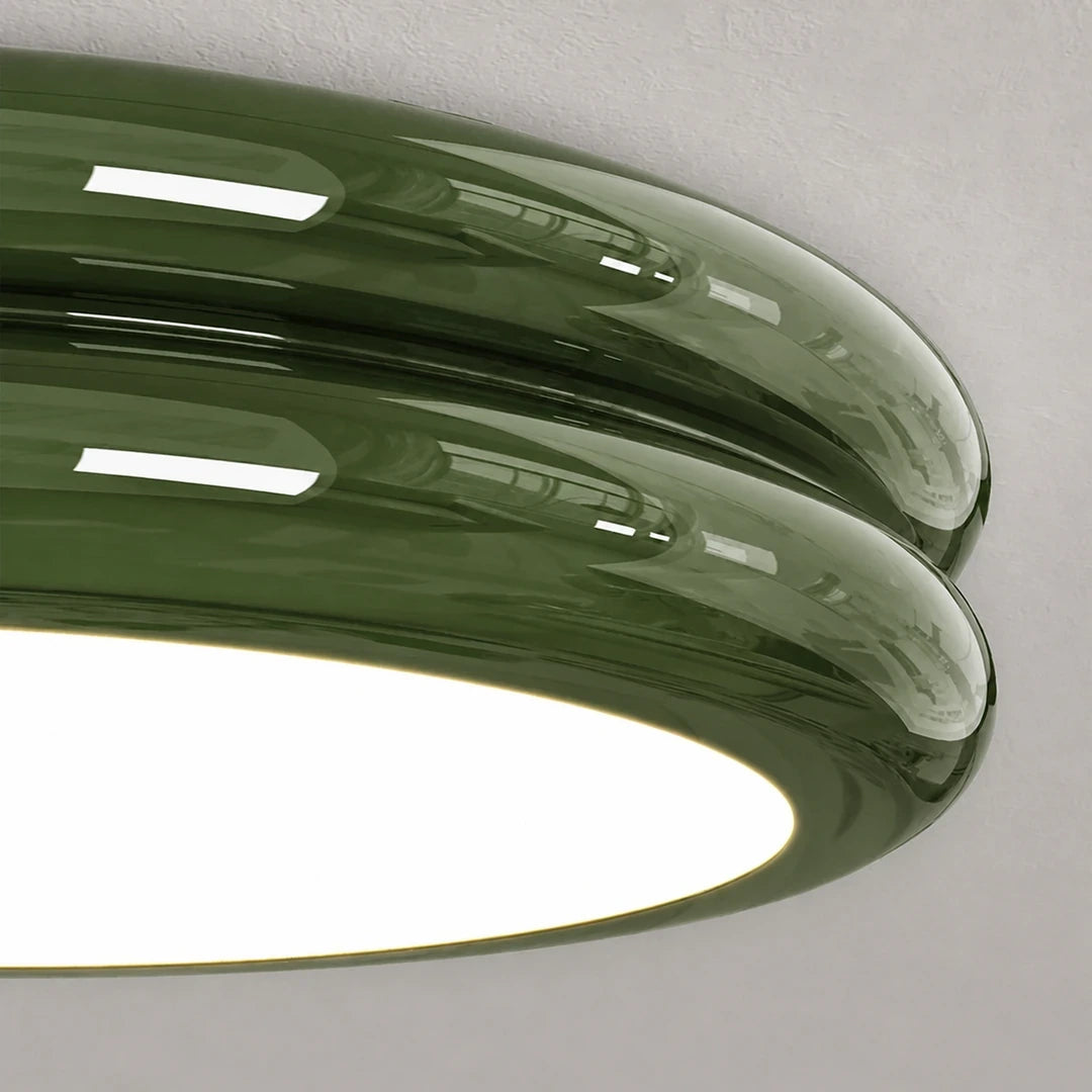 Detalhe do acabamento em acrílico do Plafon Acro Verde — Plafon Moderno Minimalista em Acrílico Acro Verde — Tonzi