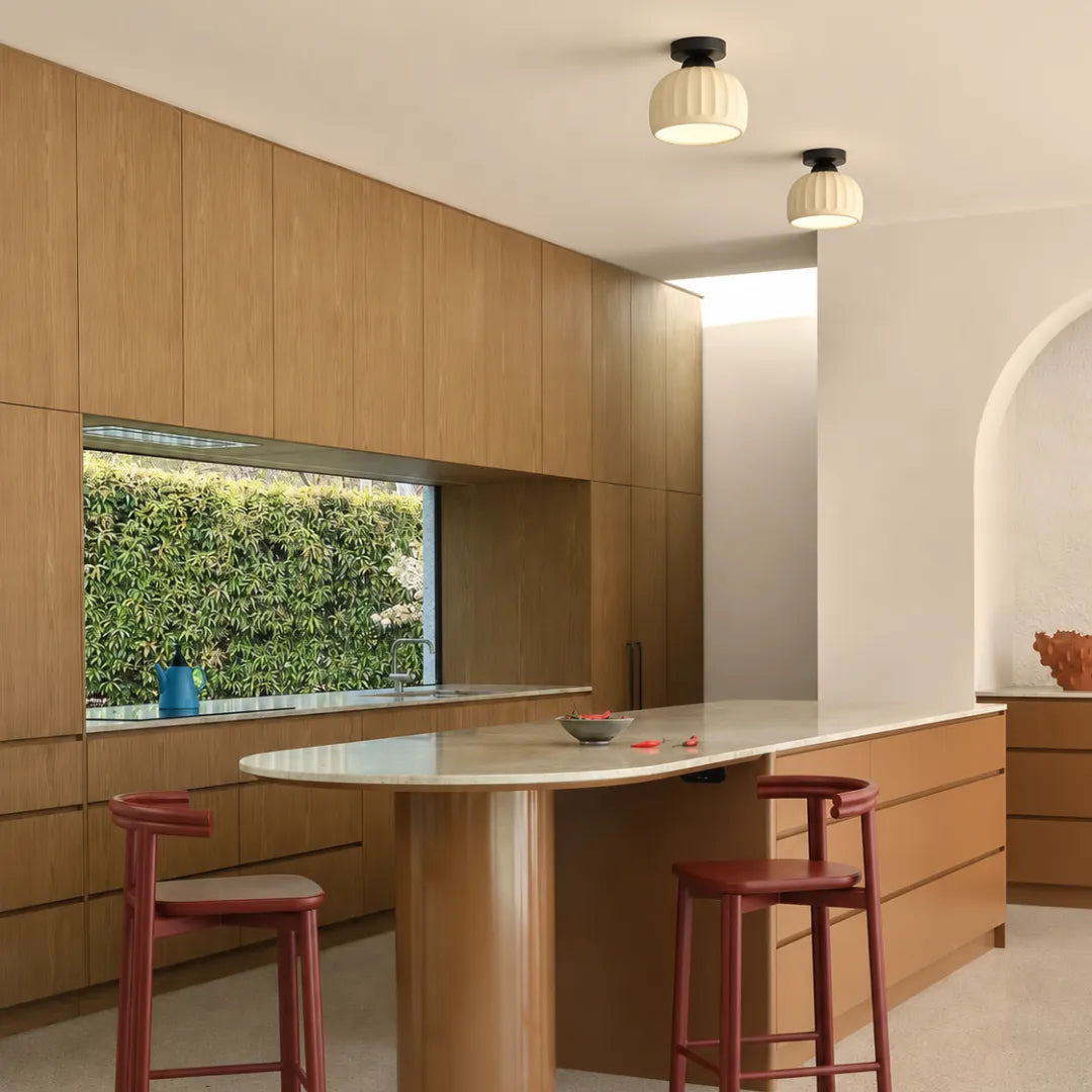 Plafon de teto cerâmica e metal LED minimalista Kori