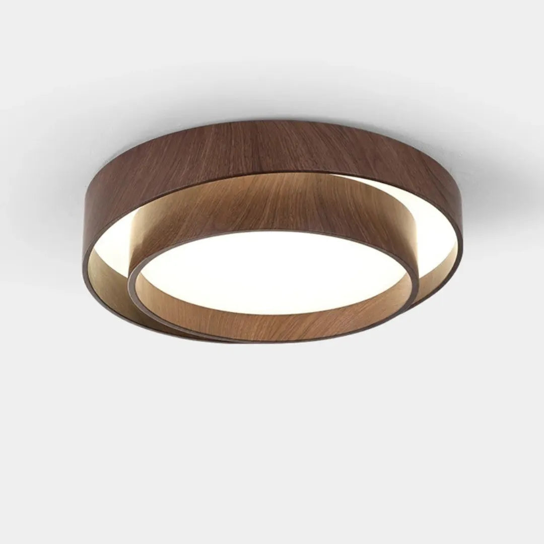 Plafon de Teto LED Madeira Nogueira Nórdika