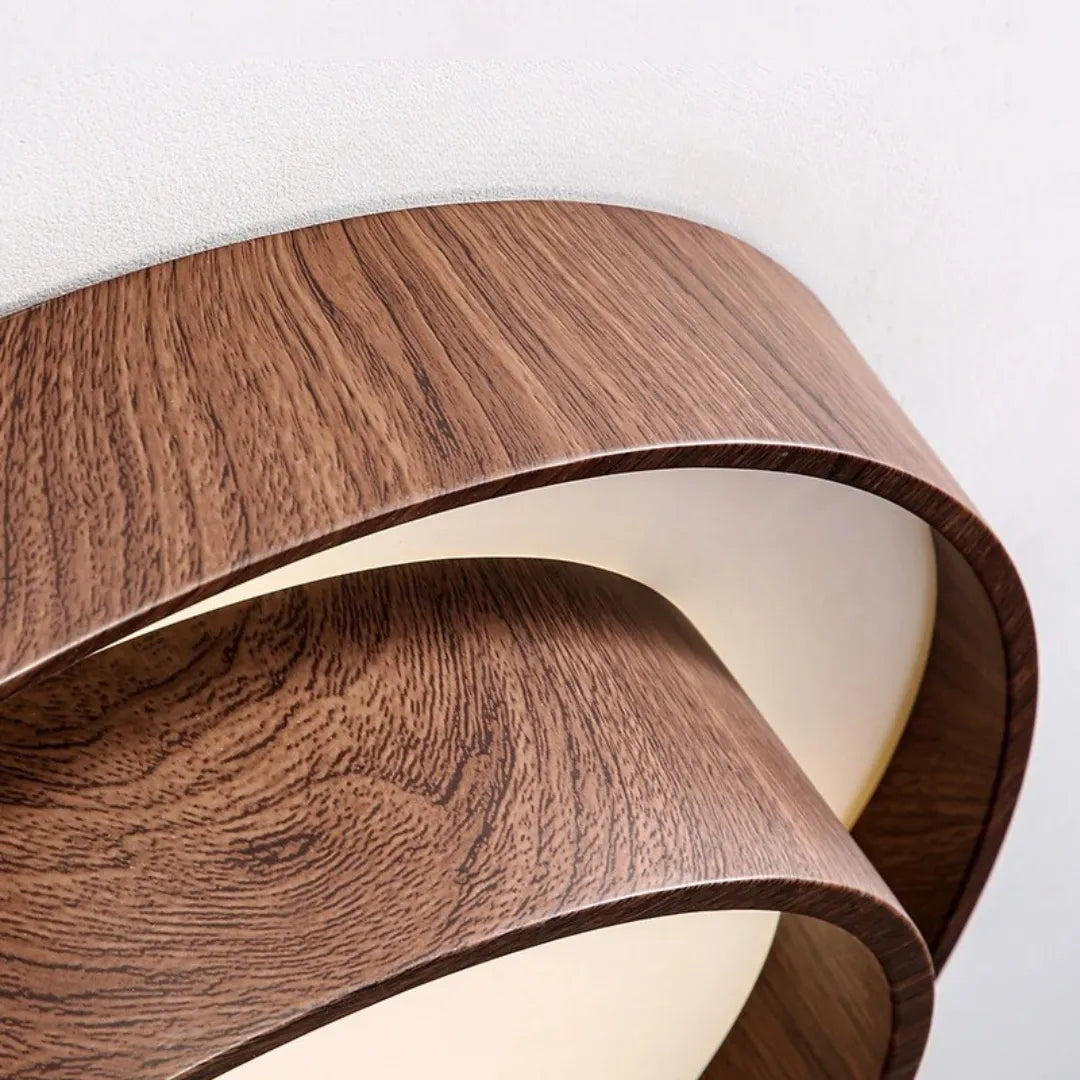 Plafon de Teto LED Madeira Nogueira Nórdika