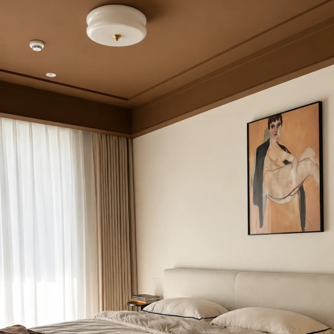 Plafon de teto vidro LED Bauhaus minimalista Opala