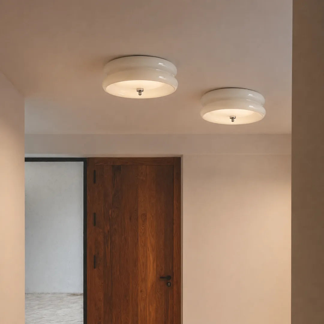 Plafon de teto vidro LED Bauhaus minimalista Opala
