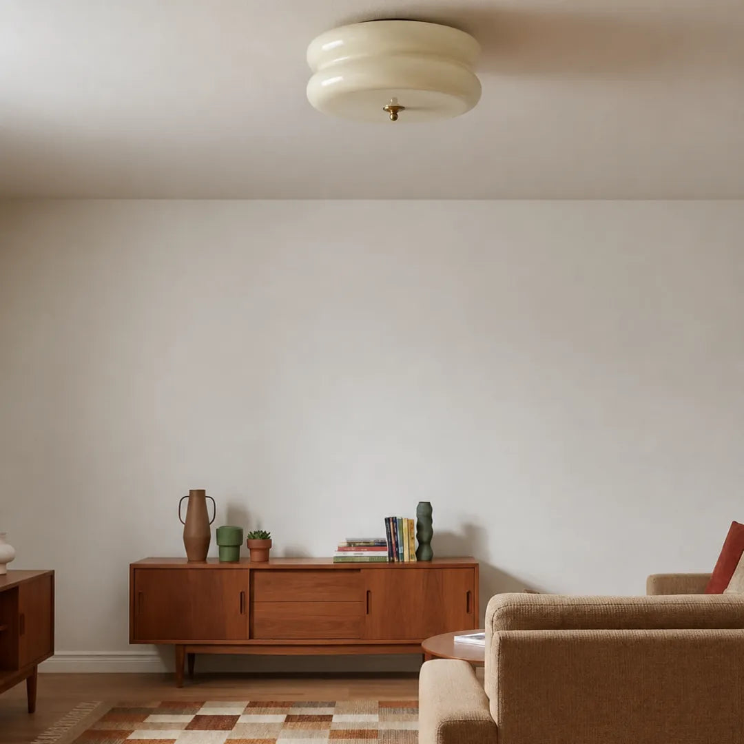Plafon de teto vidro LED Bauhaus minimalista Opala