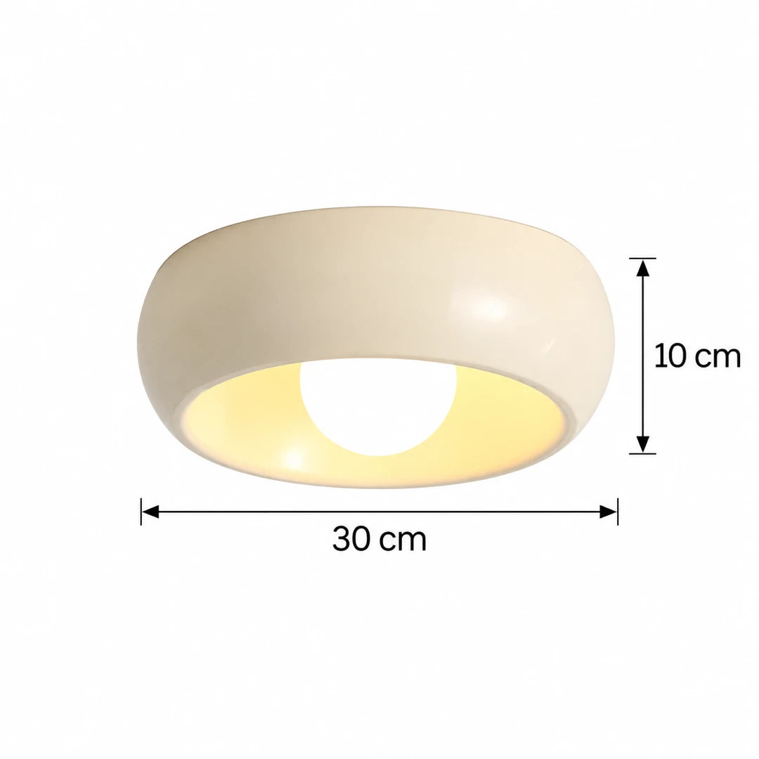 Medidas do Plafon LED Luno Marfim: 30 cm por 10 cm